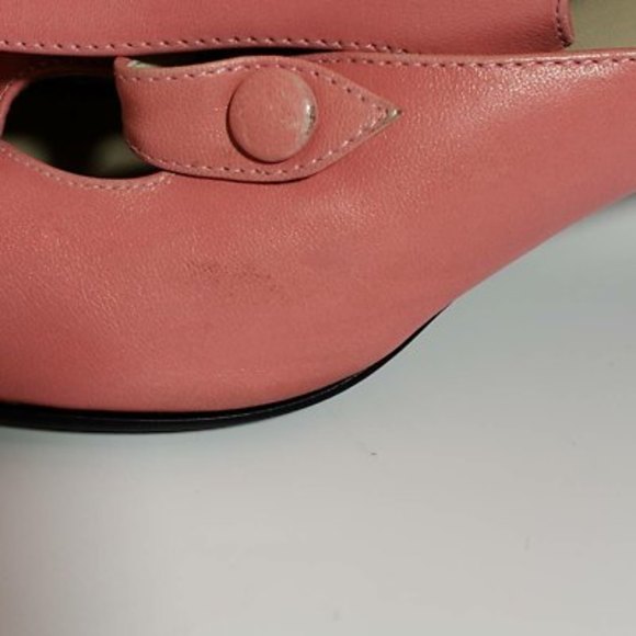 Franco Sarto Womens Mules Spool Heels Shoes Pink Cutout Round Toe Slip Ons 8.5 M - Picture 11 of 12
